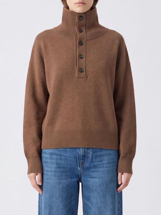 26FW 아미 브라운 하이 버튼 칼라 울 스웨터 UKS885DKN0192A 280 Camel