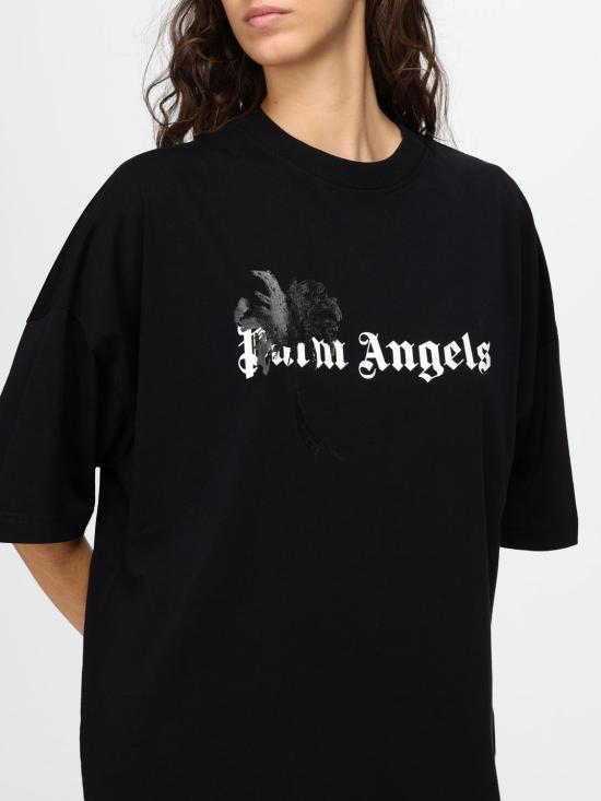 26FW 팜앤젤스 반팔 티셔츠 PAMAA03W26JR06 1003 Black - PALM ANGELS