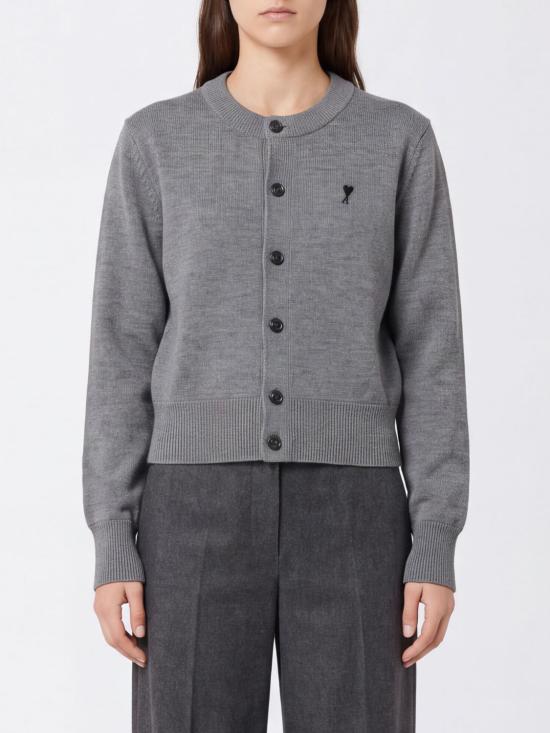 26FW 아미 크루넥 울 가디건 FKC361001 A336 Grey