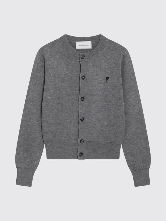 26FW 아미 크루넥 울 가디건 FKC361001 A336 Grey - AMI