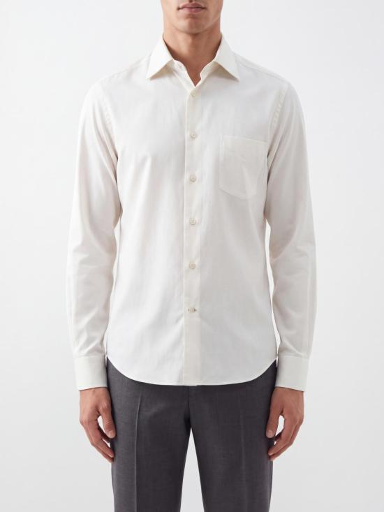 26FW 브루넬로 쿠치넬리 셔츠 MBUC40621 C159 White