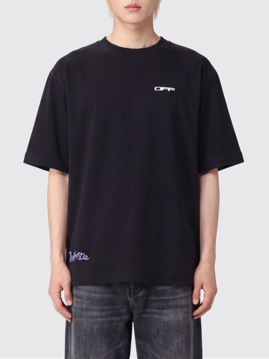 26FW 오프화이트 반팔 티셔츠 OMAA120F26JER00800 001 Black