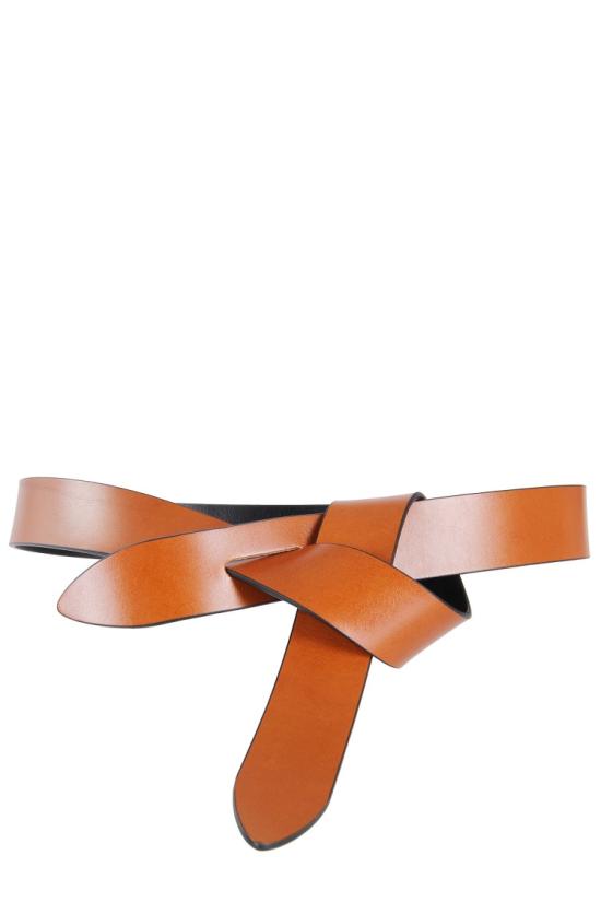 26FW 이자벨마랑 레체 타이 업 레더 벨트 CE011CFA A1B47A 099 Brown - ISABEL MARANT