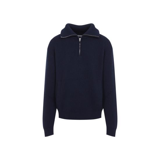26FW 발렌시아가 집업 니트 A0092J T1809 4013 NAVY