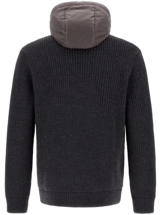 26FW 에르노 5게이지 리브 메리노 울 나일론 샤모니 재킷 MC000195U702729490 Black - HERNO