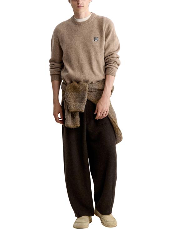 26FW 메종키츠네 폭스 헤드 램스울 컴포트 스웨터 PM00803KT1006 0549 GREY - MAISON KITSUNE