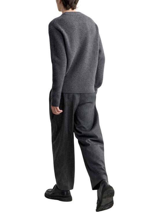 26FW 메종키츠네 폭스 헤드 울 립드 스웨터 PM00811KT1149 P190 GREY - MAISON KITSUNE