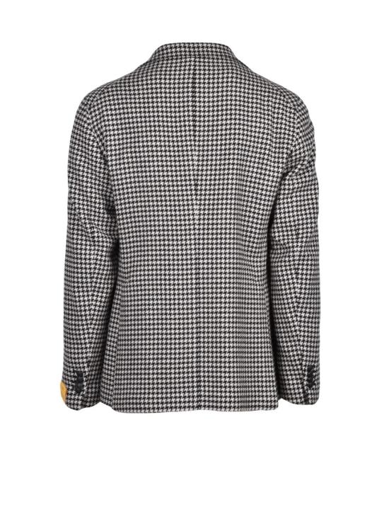 25FW 딸리아토레 자켓 베이지/블랙 하운드투스 패턴 안감 없는 버진 울 블레이저 - TAGLIATORE