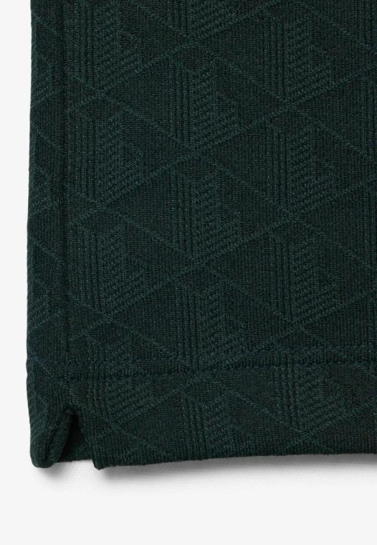 26FW 라코스테 스트라이프 칼라 모노그램 자카드 폴로 티셔츠 DH1417SPU Green - LACOSTE