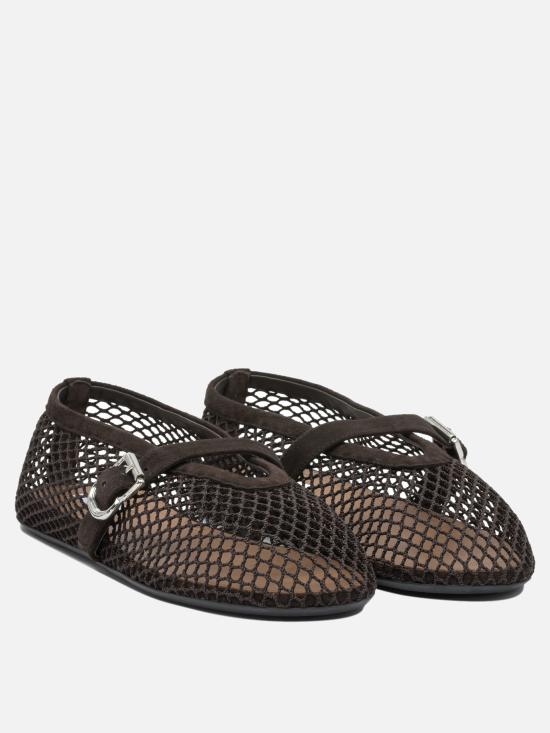 26FW 알라이아 피쉬넷 발레 플랫 AA3A029TK061733 Brown - ALAIA