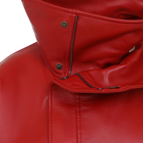 26FW 발렌시아가 가죽 라운드 봄버 재킷 가죽 라운드 봄버 재킷 A009FD TUS11 6400 RED - BALENCIAGA