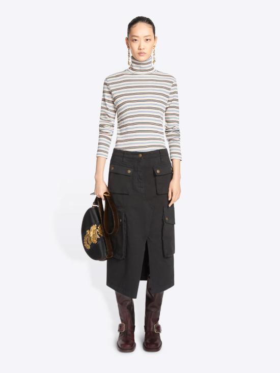 26FW 드리스 반 노튼 미디 스커트 0108104046 900 BLACK - DRIES VAN NOTEN