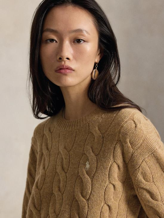26FW 랄프 로렌 스웨터 캐시미어 소재의 Maglia Linea Dritta Cammello - RALPH LAUREN