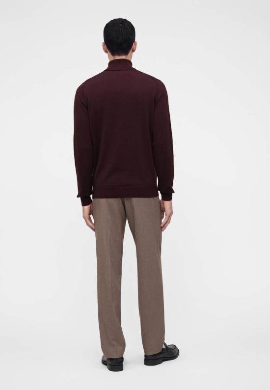 26FW 라코스테 메리노 울 터틀넥 스웨터 AH19593KE Burgundy - LACOSTE