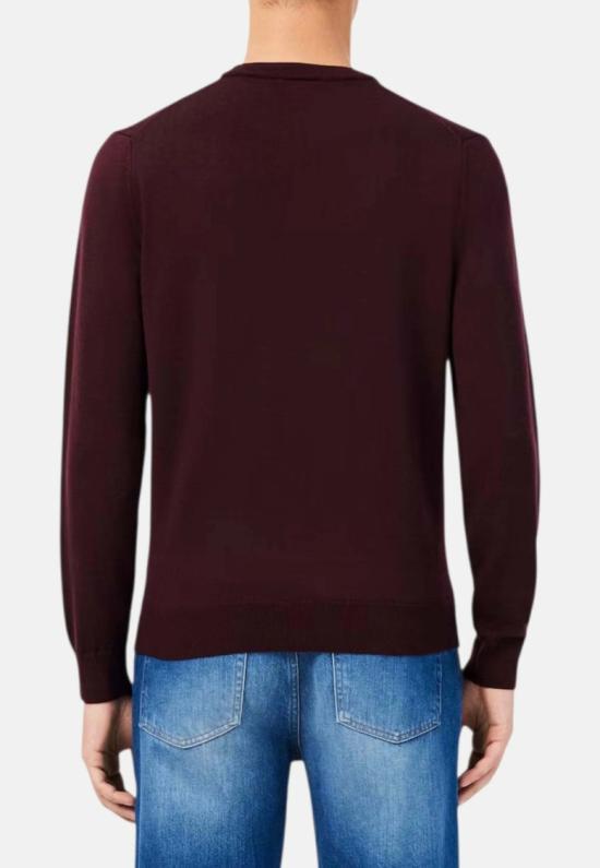 26FW 라코스테 메리노울 크루넥 스웨터 AH19693KE Burgundy - LACOSTE