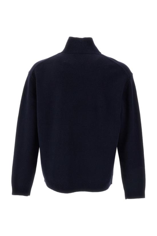 26FW 메종키츠네 폭스 헤드 인타르시아 컴포트 하이 넥 니트 NM00807KM03290630 Blue - MAISON KITSUNE