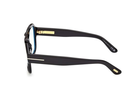 26SS 톰포드 선글라스 블랙 Ft6085-B 메탈릭 T-디테일 아세테이트 스퀘어 안경 - TOMFORD