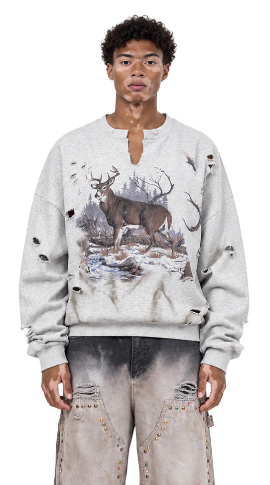 26FW WALD 스웨터 WALD GRAPHICSWEAT GRY