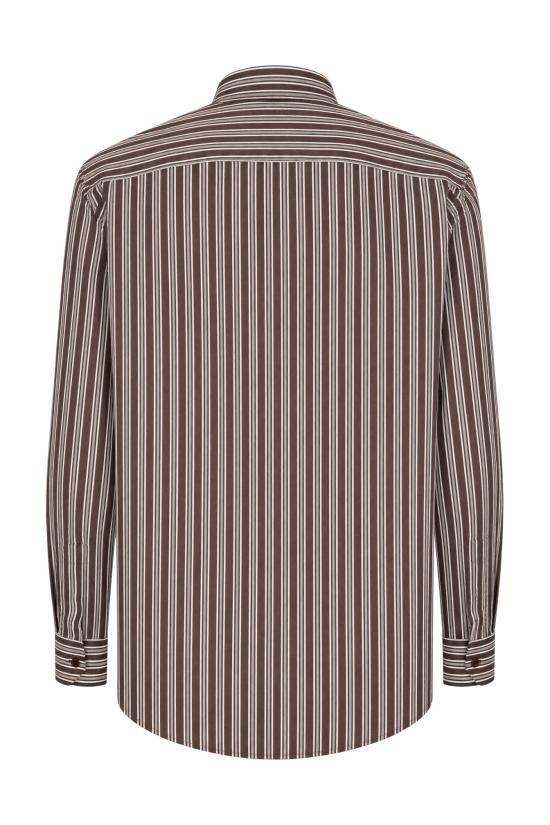 26FW 생로랑 스트라이프 코튼 포플린 셔츠 867719Y2O10 2071 MARRON CRAIE - SAINT LAURENT