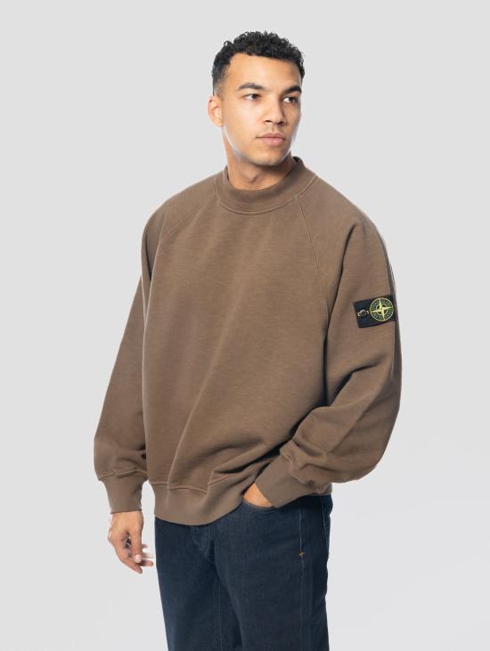 26FW 스톤 아일랜드 긴팔 티셔츠 Cotone Marrone의 Felpa Gircollo Tubolare - STONE ISLAND
