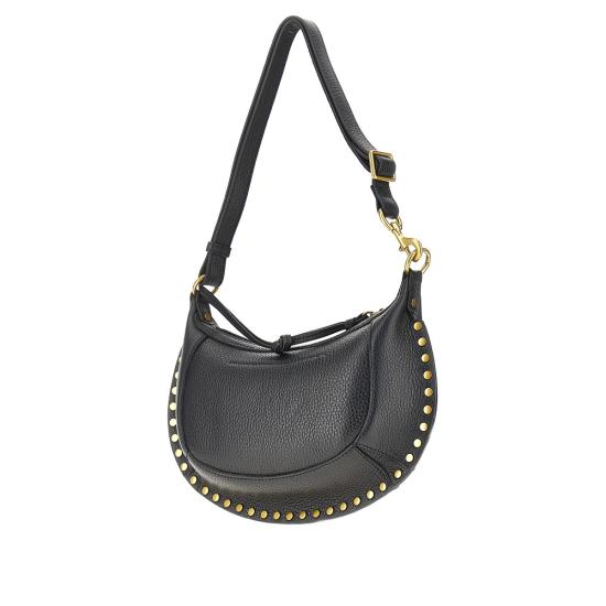 26FW 이자벨마랑 오스칸 문 풀 그레인 레더 스터드 바게트 숄더백 PP0003FAD1C04M Black - ISABEL MARANT