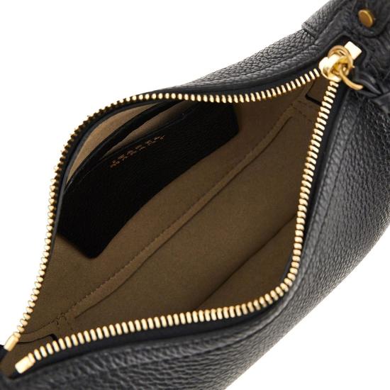 26FW 이자벨마랑 오스칸 문 풀 그레인 레더 스터드 바게트 숄더백 PP0003FAD1C04M Black - ISABEL MARANT