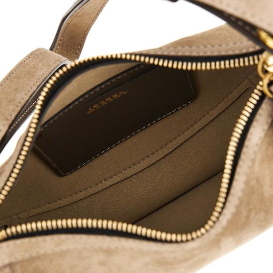 26FW 이자벨마랑 오스칸 문 스웨이드 카프스킨 레더 숄더백 PP0003FAA3C32M Beige - ISABEL MARANT