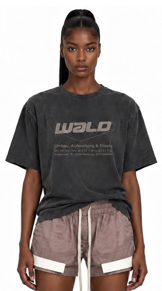 26FW WALD 반팔 티셔츠 WALD CONSTRUCTIONTEE BLK