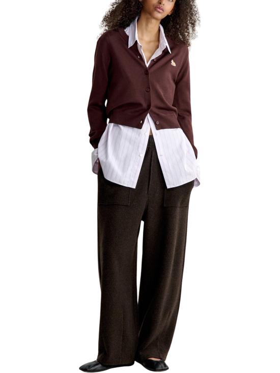 26FW 메종키츠네 베이비 폭스 메리노 레귤러 가디건 PW00502KT1181 0553 BROWN - MAISON KITSUNE