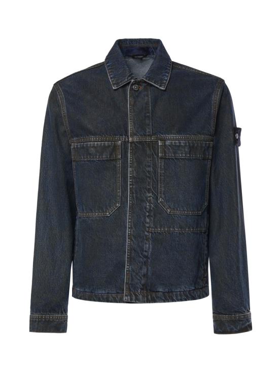 26FW 스톤 아일랜드 블루 린스 버튼 디테일 코치 재킷 L2S144100006 S0J40VJ229 BLUE BLACK