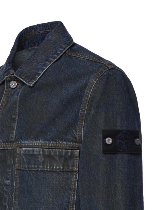 26FW 스톤 아일랜드 블루 린스 버튼 디테일 코치 재킷 L2S144100006 S0J40VJ229 BLUE BLACK - STONE ISLAND