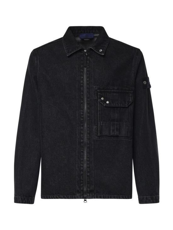 26FW 스톤 아일랜드 지퍼 디테일 컴포트 핏 오버셔츠 L2S141200002 S0J32VJ902 BLACK MEDIUM WASH