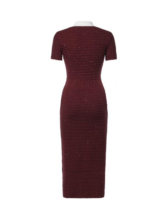 26FW 셀프 포트레이트 미디 원피스 SC26091M BU BURGUNDY - SELF PORTRAIT
