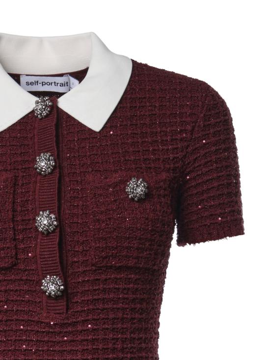 26FW 셀프 포트레이트 미디 원피스 SC26091M BU BURGUNDY - SELF PORTRAIT