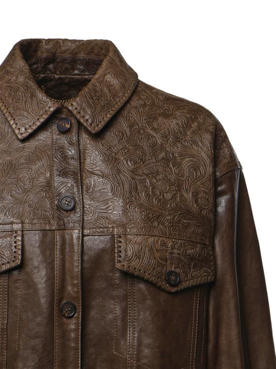 26FW 골든구스 가죽 자켓 GWP02789 P00266736110 MUD GREEN - GOLDEN GOOSE