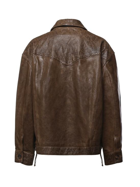 26FW 골든구스 가죽 자켓 GWP02789 P00266736110 MUD GREEN - GOLDEN GOOSE