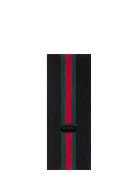 26FW 구찌 스트라이프 울 캐시미어 자카드 스카프 A007FJ 4GALH1066 BLACK - GUCCI