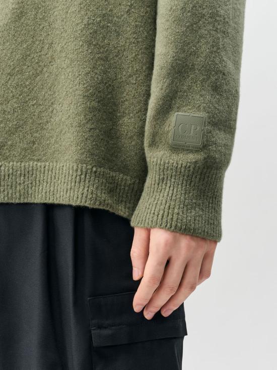 26FW 씨피 컴퍼니 크루넥 니트 스웨터 21CLKN010A 110778A661 GREEN - C.P. COMPANY