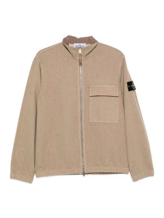  스톤 아일랜드 플라넬 오버셔츠 울 나일론 자켓 L2S151200033S0451V0094 BROWN
