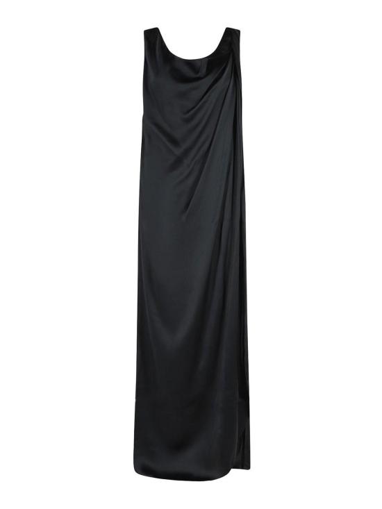 26FW 마르지엘라 새틴 드레이프 맥시 드레스 S51DG0007M36047900 BLACK