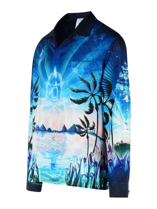 26FW 카사블랑카 셔츠 MAW26SH00603SILKTWILLCRYSTALALCHEMY BLUE - CASABLANCA