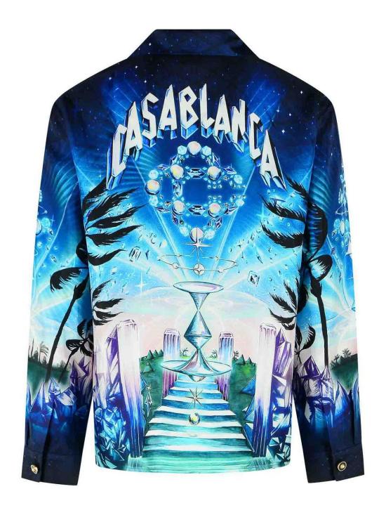 26FW 카사블랑카 셔츠 MAW26SH00603SILKTWILLCRYSTALALCHEMY BLUE - CASABLANCA