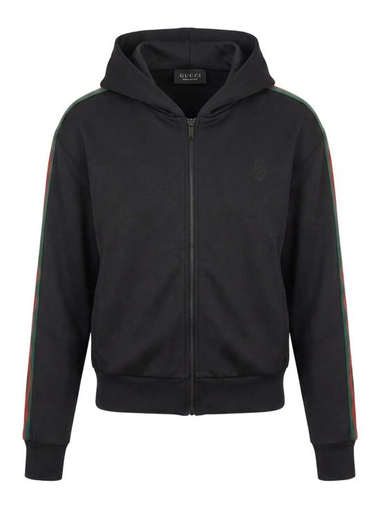 26FW 구찌 코튼 저지 지퍼 후드 재킷 A00A75XJH3Y1000 BLACK