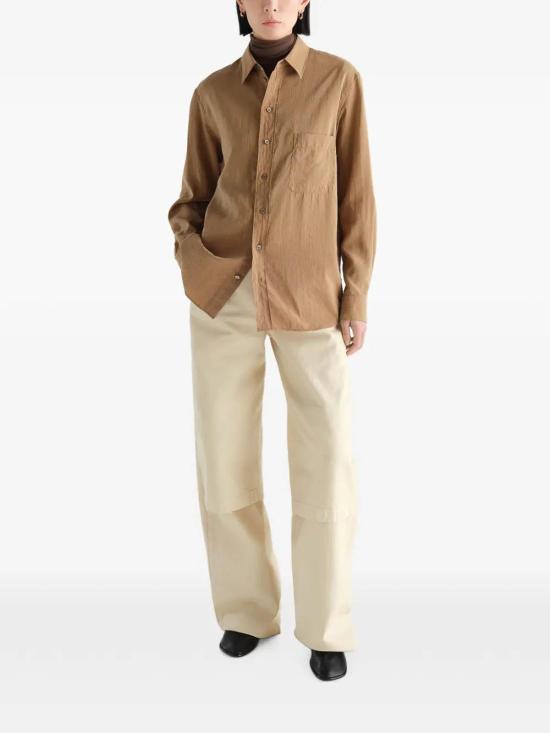 26FW 르메르 드라이 실크 스트레이트 레귤러 셔츠 SH1291LF1308BR525 BEIGE - LEMAIRE