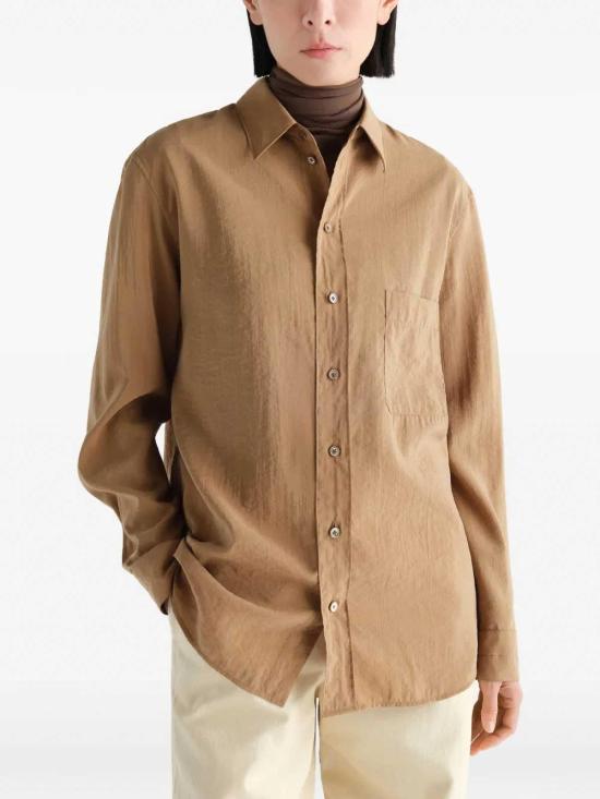 26FW 르메르 드라이 실크 스트레이트 레귤러 셔츠 SH1291LF1308BR525 BEIGE - LEMAIRE