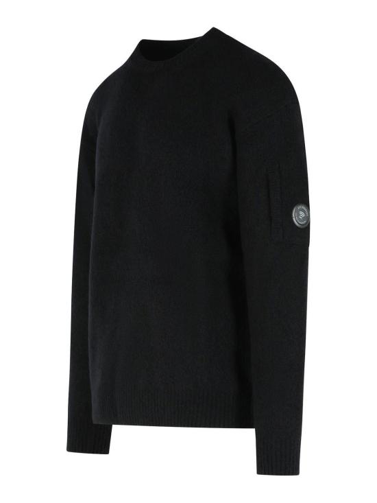 26FW 씨피 컴퍼니 렌즈 울 크루넥 스웨터 21CMKN262A110509A999 BLACK - C.P. COMPANY