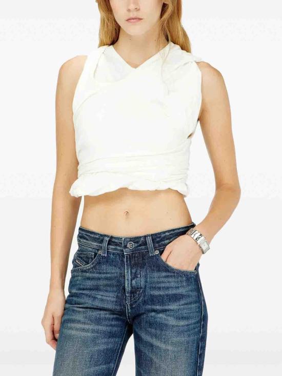 26FW 디젤 더블 레이어 러플 탱크탑 A260680BLCN141 WHITE - DIESEL