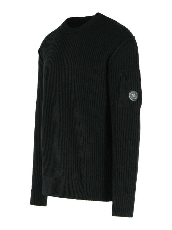26FW 씨피 컴퍼니 풀 리브 코튼 렌즈 크루넥 스웨터 21CMKN105A110149A999 BLACK - C.P. COMPANY