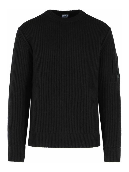 26FW 씨피 컴퍼니 풀 리브 코튼 렌즈 크루넥 스웨터 21CMKN105A110149A999 BLACK