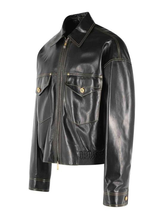 26FW 베르사체 가죽 자켓 10257781A183811B000 BLACK - VERSACE